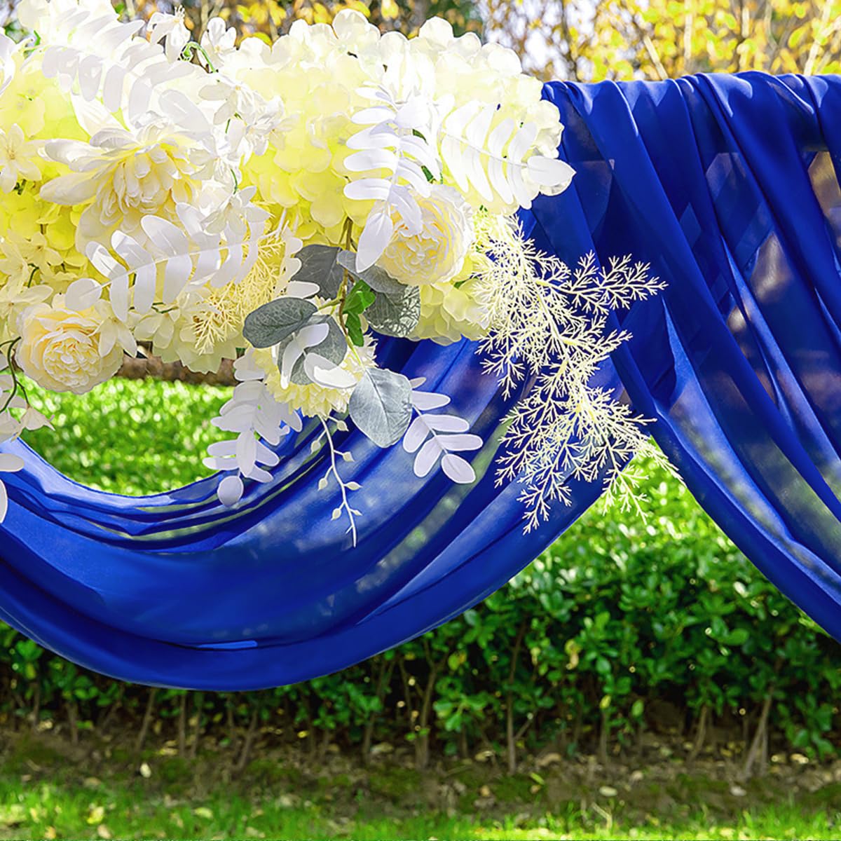 Chiffon-Hochzeitsbogen-Vorhänge Babyblau – 2-teilig, Je 1,5 X 6,8 M, Für Traumdeko