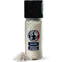 French Sea Salt with Grinder, Sel Gris from Guerande, France, Traditional Grey Salt, Manual Grinder