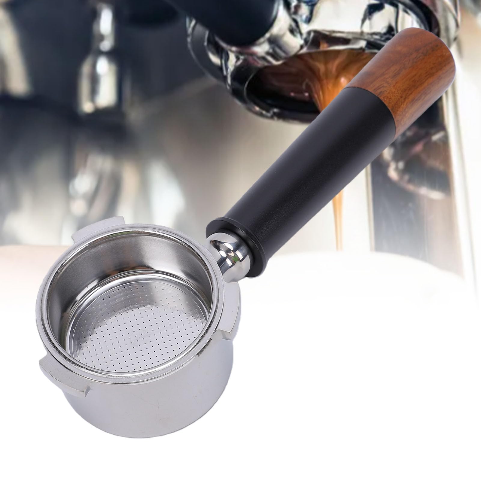 Haofy Portafiltro Senza Fondo 51 Mm, Portafiltro a 3 Alette, per Macchina | Il Portafiltro Mostra i Difetti, Acciaio 304, Manico Solido, EC680/685/ECP3420