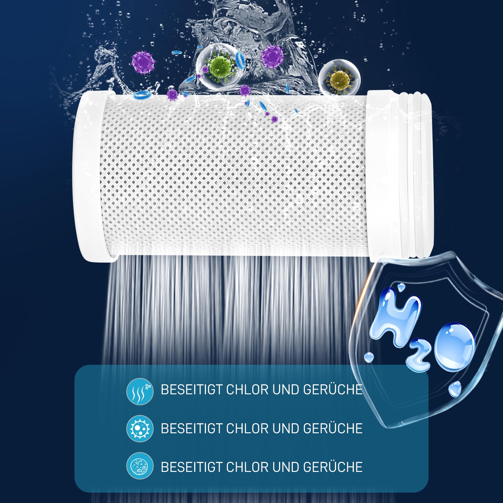 Filtro Per Rimozione Cloro Filtro Per Acqua Del Rubinetto Con Display LED, 8 Stadi Di Filtrazione, Facile Installazione - Argento