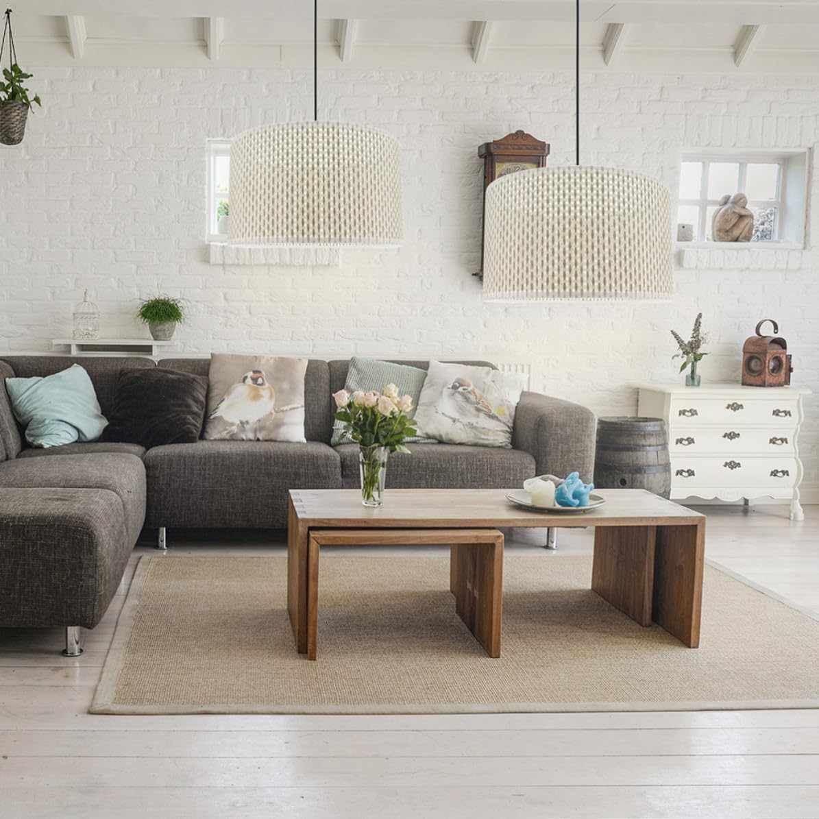 ERINGOGO Paralume Lampada da Tavolo in Carta Beige E27 Stile Moderno Elegante Lavorazione Fine Facile da Usare per Soggiorno