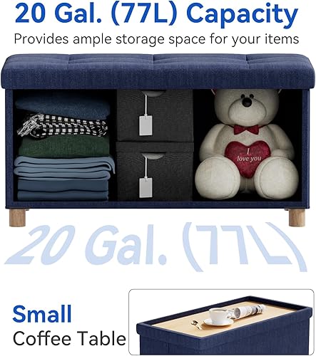 Miniatura 19 de BRIAN & DANY Otomana pequeña con almacenamiento, taburete de pie, cubo de almacenamiento otomano, reposapiés para sofá con patas, color marrón, 15 x