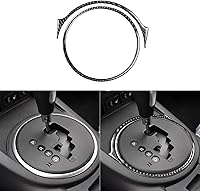 Vista 1 de Calcomanía de fibra de carbono real para consola central, cambio de marchas, marco de círculo externo, accesorios para el interior del automóvil