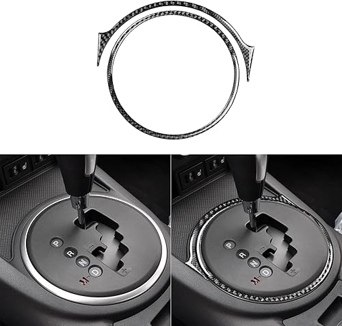 Calcomanía de fibra de carbono real para consola central, cambio de marchas, marco de círculo externo, accesorios para el interior del automóvil,