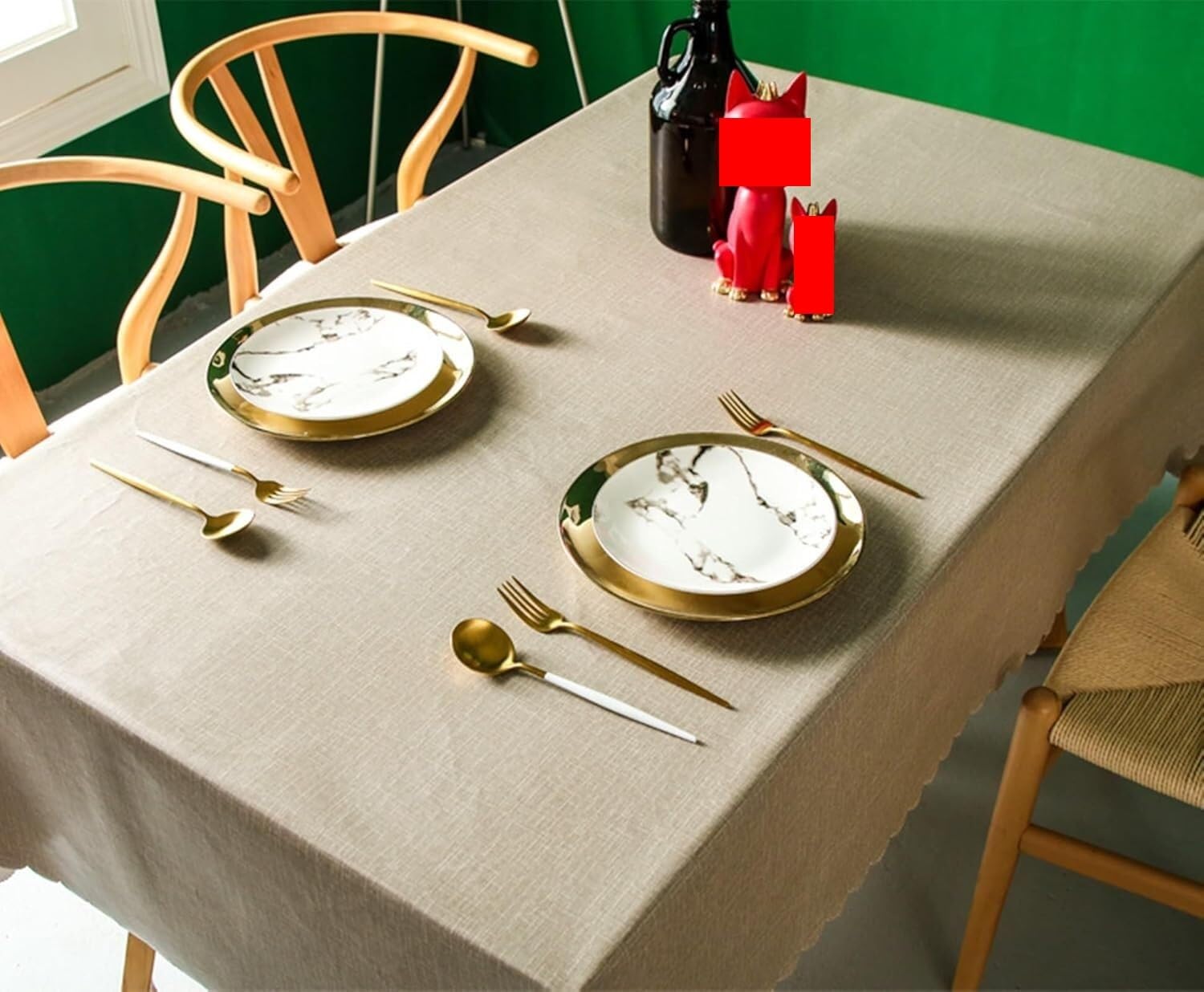 obrus, Obrus ​​prostokątny, obrus, prostokątny, obrusy PCV(Khaki,140x200cm)