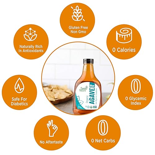 Miniatura 7 de Sweet Nature Blue Agave Nectar Edulcorante orgánico sin OMG bajo glucémico 46 onzas, 2.88 onzas