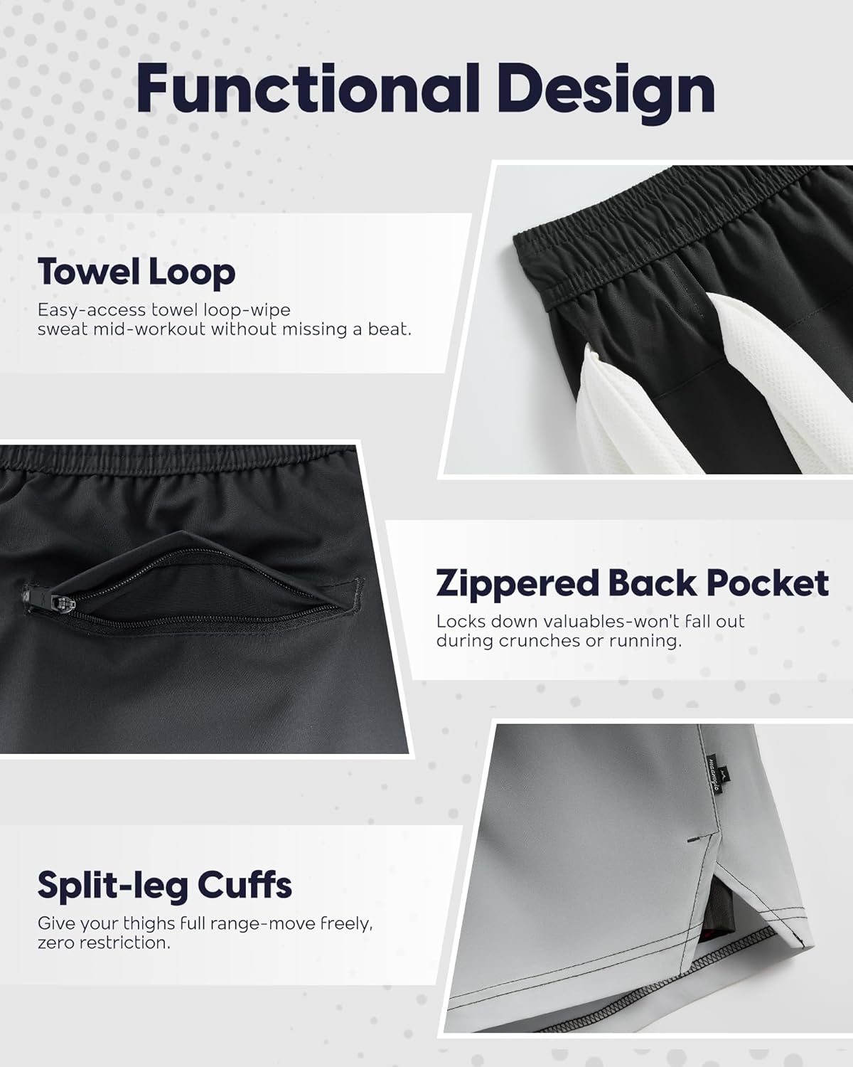 maamgic Men's 5'' Athletic Shorts 2 in 1 Running Shorts Recycled Polyester Workout Shorts - Image 4