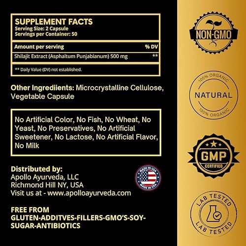 Miniatura 2 de Shilajit Shilajit Cápsulas orgánicas puras del Himalaya (Shilajeet) para hombres y mujeres, equivalente a 5000 mg, refuerzo de energía natural y