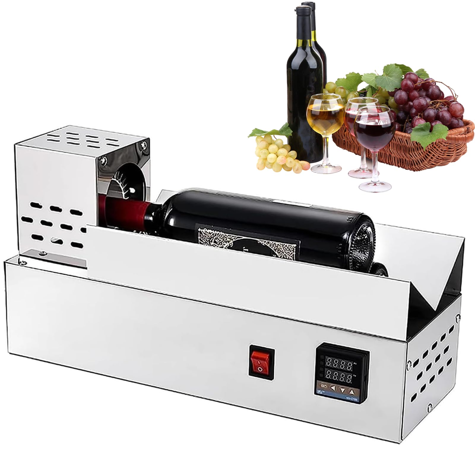 YXZQLOZ Electric Heat Shrink Machine, 600W Ceramic Heating Bottle Cap Sealing & Shrink Packaging Machine for PVC, Adjustable Temperature