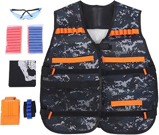 Kids Toy Clip Vests, BULLETsss Holder, Elite Tactic Vest Thickened Toy Thickened Kids Toy Gun Clip Vest for Clip Jacket Foam DARTss Camouflage for