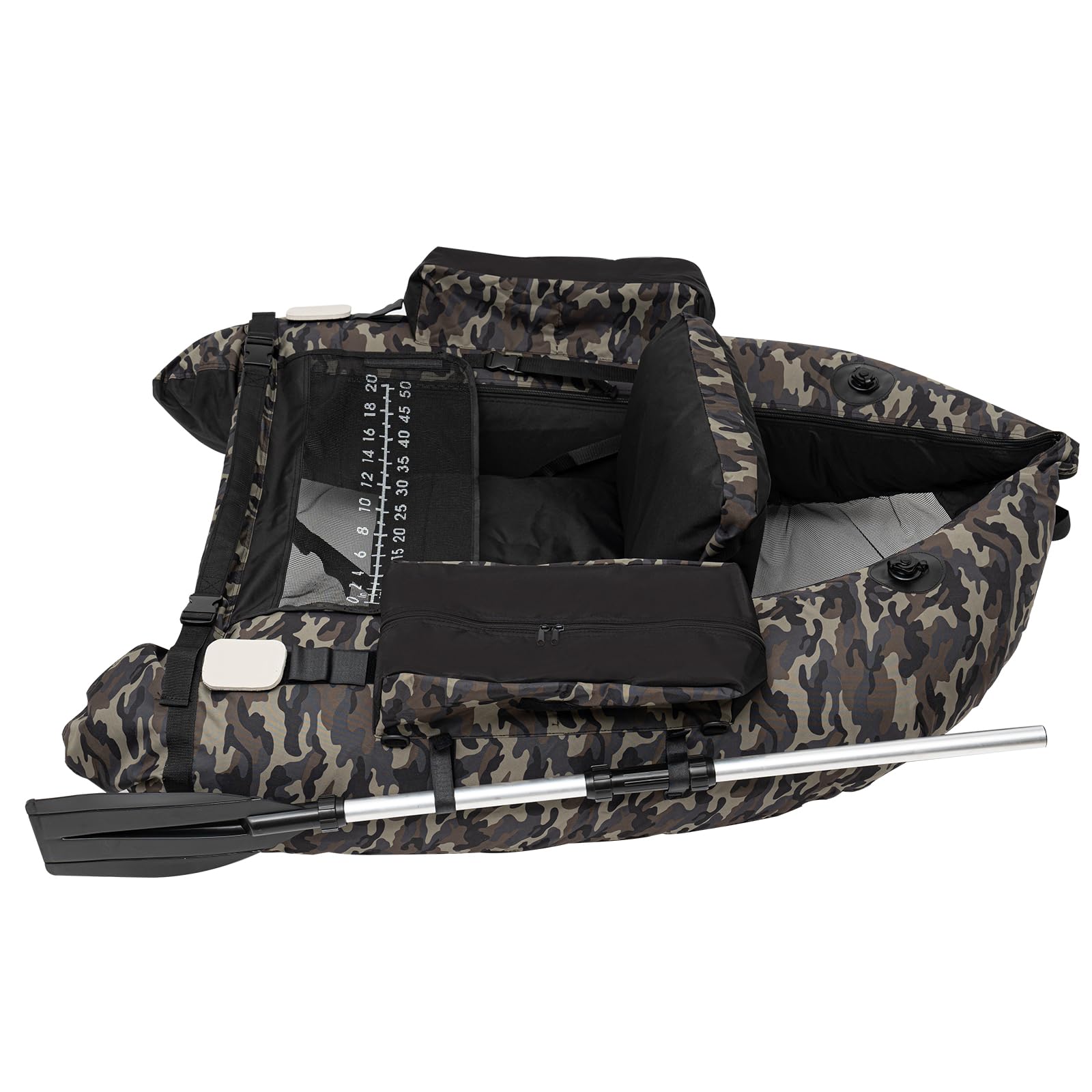 YIYIONCE Inflatable Fishing Float Tube Portable Fishing Boat with Air Pump 286LBS Belly Boat U-Shaped Inflatable Boat with Adjustable Straps for Lakes Rivers Creeks 53.5x41.3 | US Stock (Camouflage)