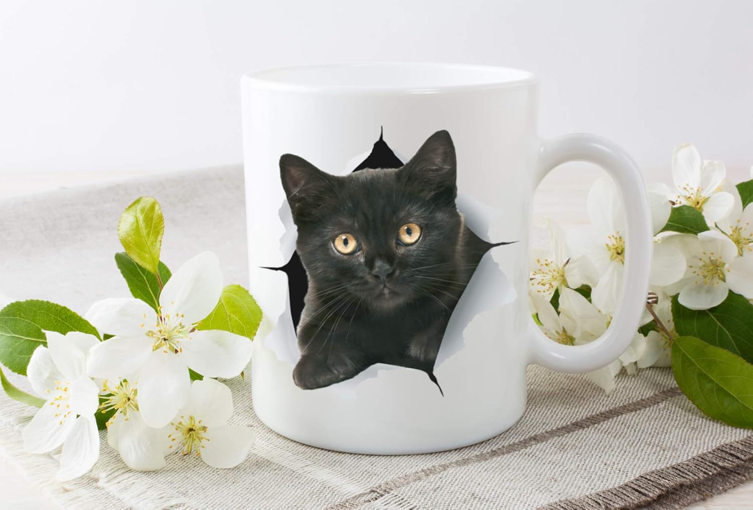 Funny Black Kitten Coffee Mug - Ceramic Funny Cat Mug - Perfect Cat Lover Gift - Cute Novelty Coffee Mug Present - Great Birthday or Christmas Surprise for Friend or Coworker, Men and Women (11oz) - Image 5