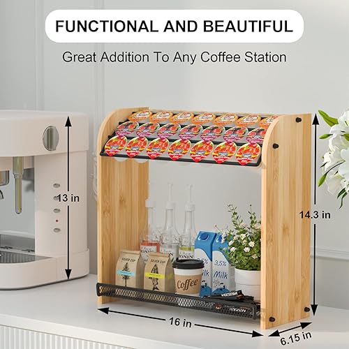 Miniatura 6 de Organizador de cápsulas de café K para accesorios de barra de café, soportes para tazas K para encimera, soporte de tazas K de gran capacidad,