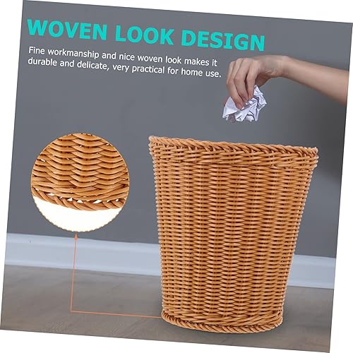 Miniatura 5 de OKUMEYR Cesta de basura de mimbre de ratán para ropa, cestas de almacenamiento para el hogar, cestas de almacenamiento, contenedores para