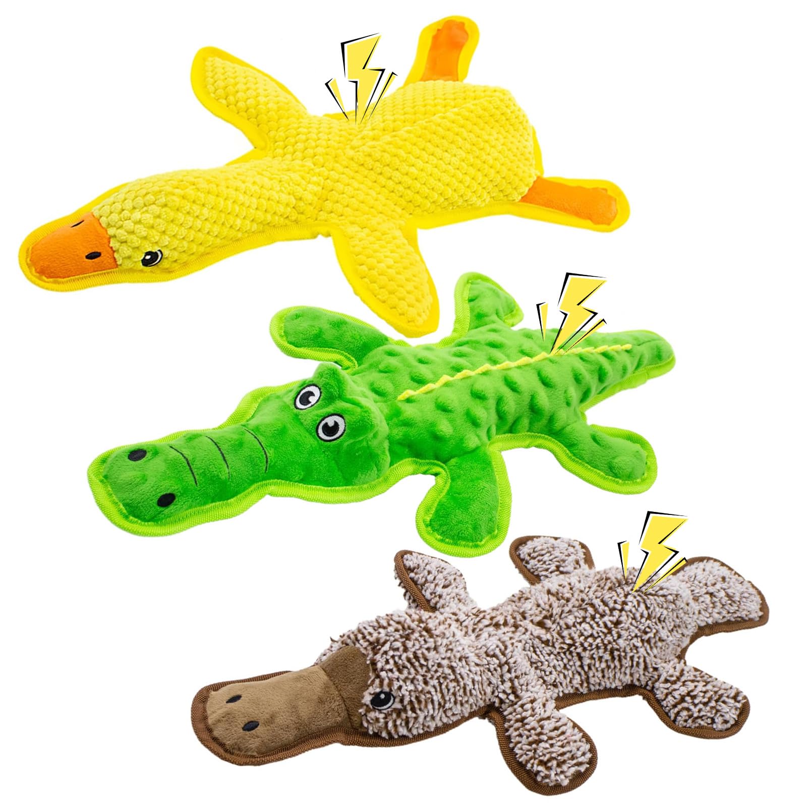 Jouets couineurs interactifs pour chien contre l'ennui peluche crocodile canard sans rembourrage