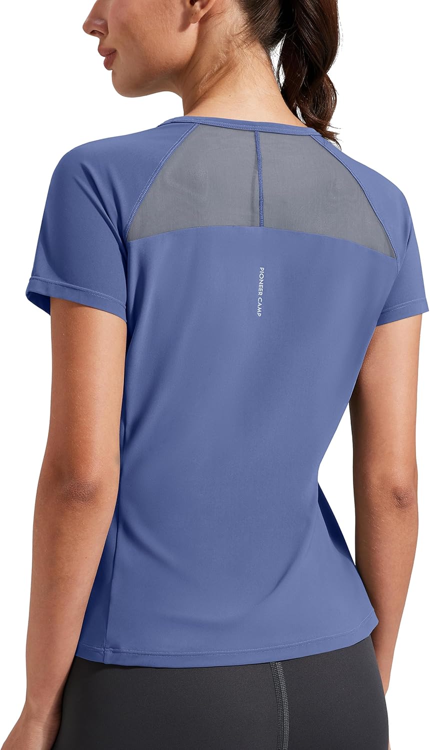 Pioneer Camp Women's Workout Tops Short Sleeve Athletic Shirts Moisture Wicking Quick Dry Mesh Back Yoga Tees for Running Gym