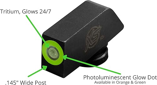Miniatura 3 de XS SIGHTS Vista nocturna de tritio R3D para pistolas S&W M&P, Sig, Canik, Tauro y HK, tritio delantero y trasero que brilla en la oscuridad para