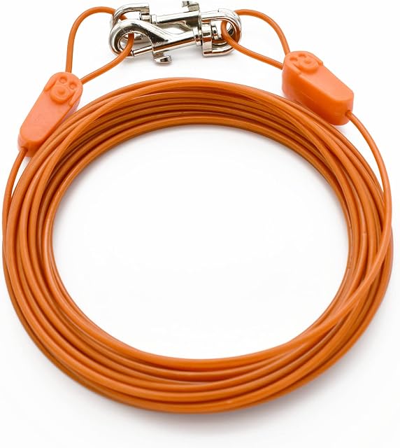 IntelliLeash Tie-Out Cables for Dogs up to 10/35/90/125/250 Pounds. Lengths from 12-100 Feet. (35 lbs / 30 ft)