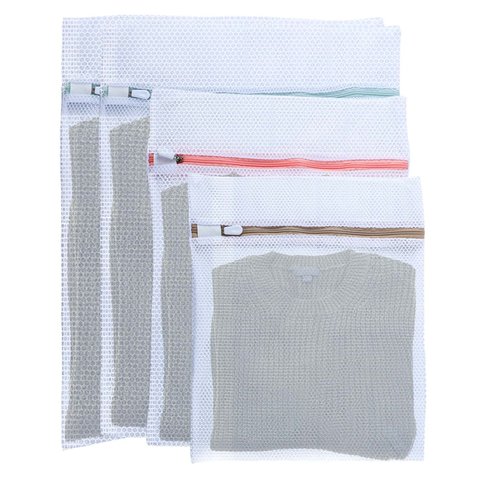 Durable Honeycomb Mesh Laundry Bags, 4Pcs Reusable Delicate Wash Bag, Travel Organization Bag for Lingerie, Clothes, Jeans, Bath Towel, Sock
