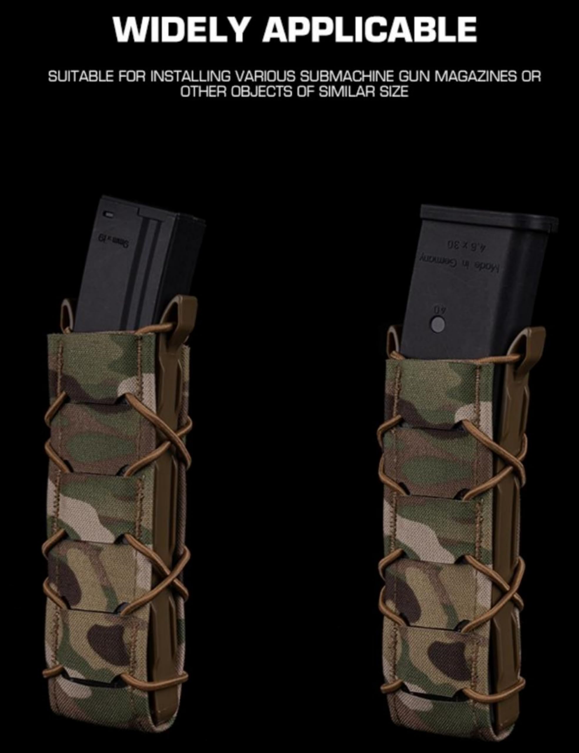 Bolsa para Cargador V2 (Larga), Compatible con MOLLE para 9 mm, MP5, MP7, Equipo táctico de Airsoft y Tiro