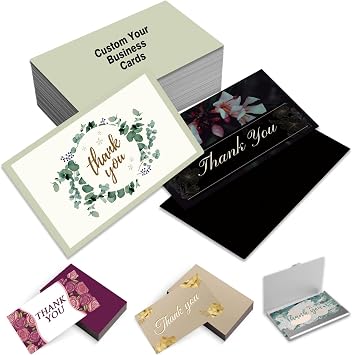 EAQ Custom Business Cards Personalized Business Card Double Side Customized Business Cards with Logo/Text, Business Card for Company, Business, Thanks