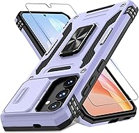 Vista 43 de DEERLAMN - Funda para Samsung Galaxy A15 5G con cubierta deslizante para la cámara + protector de pantalla (1 paquete), soporte giratorio con anillo