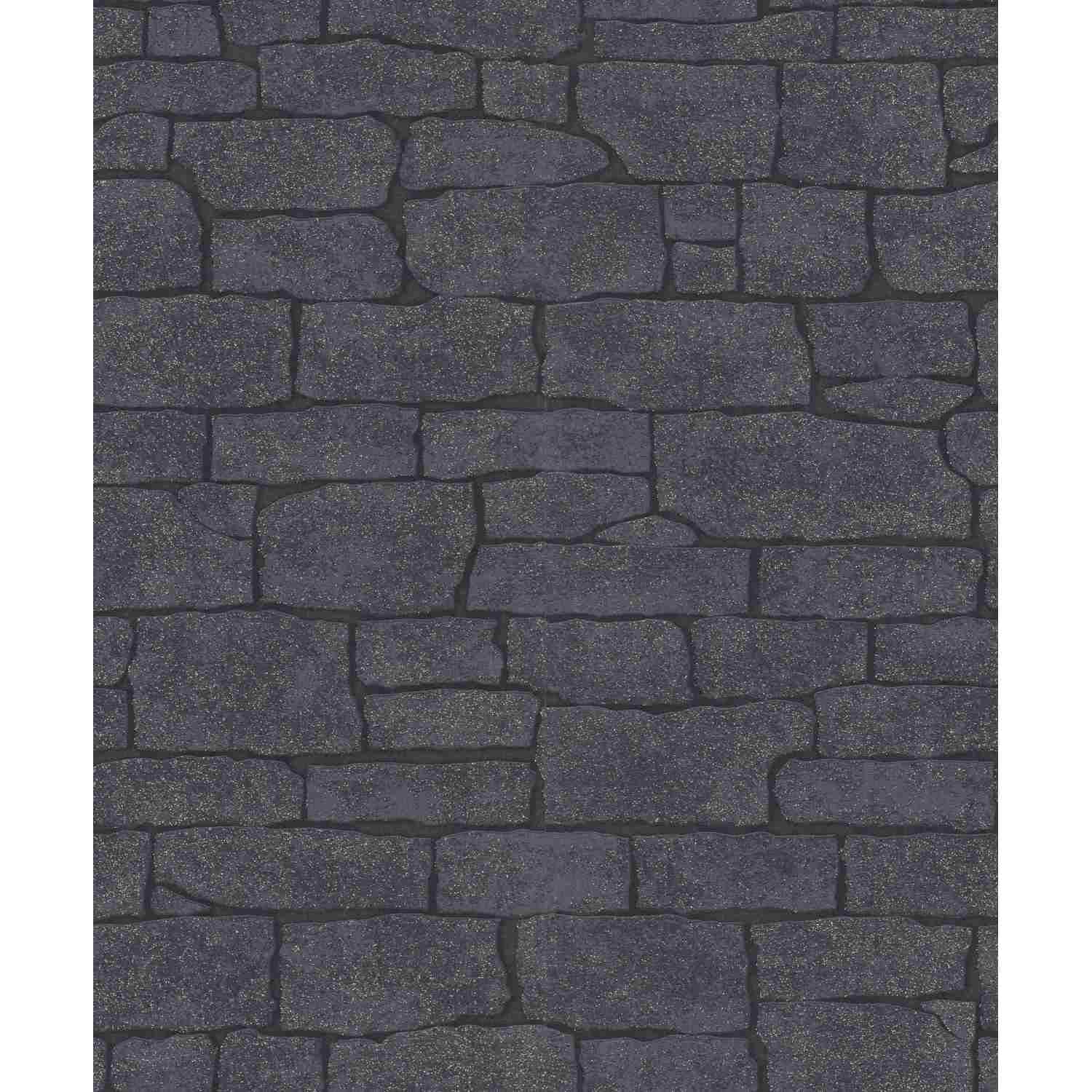 Erismann Tapete – Kollektion Imitations 2, Modell 10091-15 (Vliestapete, Stein/Beton, Schwarz, 0,53 m × 10,05 m)