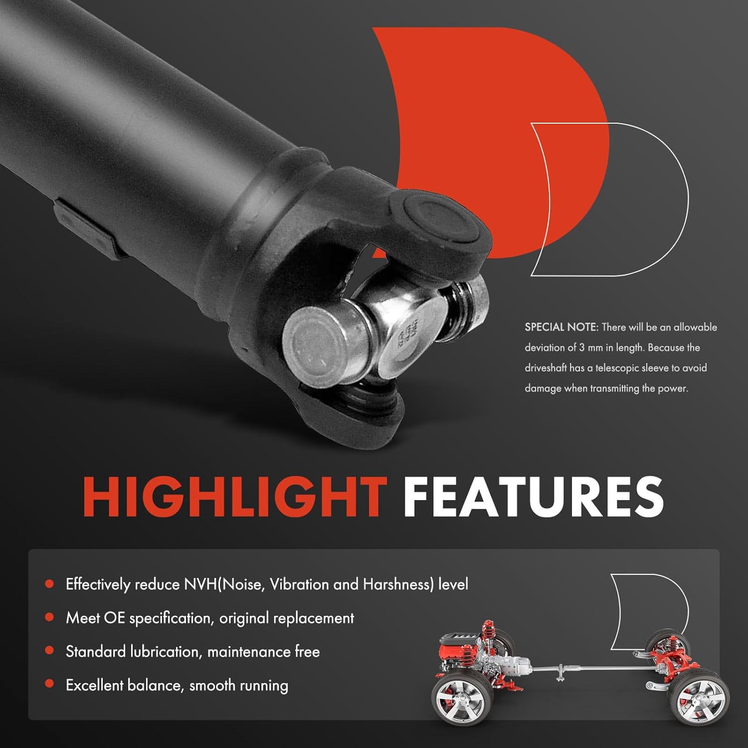 A-Premium Rear Drive Shaft Driveshaft Assembly Compatible with Chevrolet Silverado 1500, Silverado 1500 Classic & GMC Sierra 1500, Sierra 1500 Classic, RWD, Automatic Transmission, Complete Prop Shaft