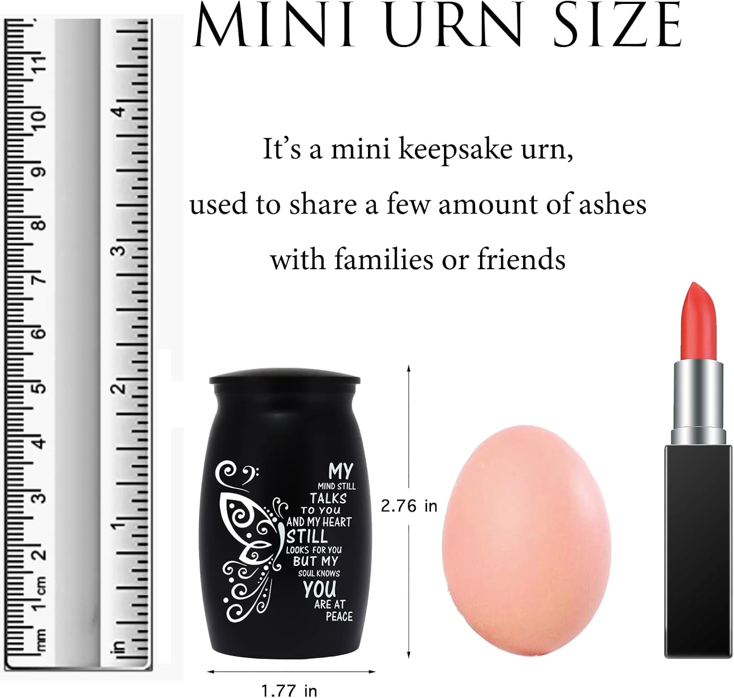 Aluminum Mini Cremation Urn - Small Keepsake Urn for Sharing Ashes - My Mind Still Talks to You - Image 6