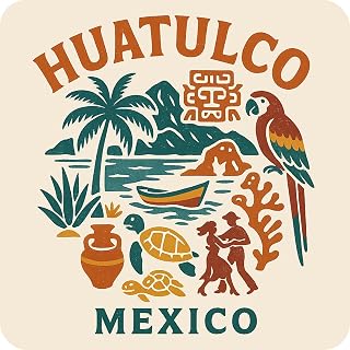 Huatulco Mexico Souvenir Vinyl Sticker – Destination Travel Keepsake Collectible 6-Inches Wide
