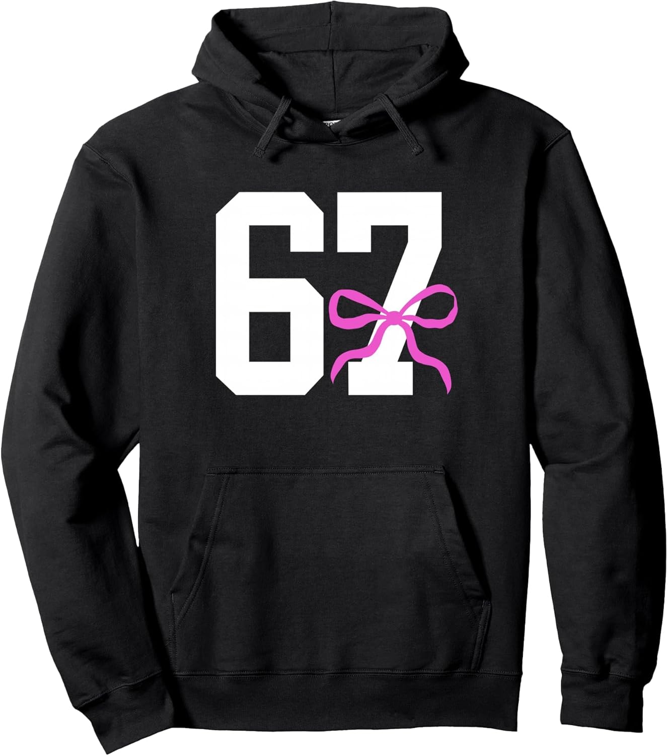 six seven 67 meme Number 67 Coquette Bow for women girls Pullover Hoodie