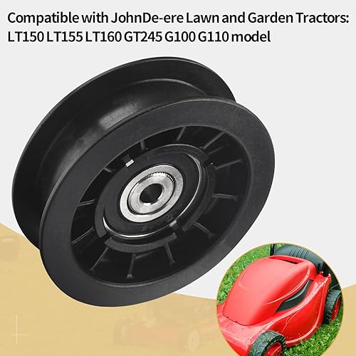 Miniatura 4 de Polea tensora plana AM121970, reemplaza a AM104666 280-858, compatible con tractores de césped JohnDe-ere, compatible con los modelos STX38 STX46