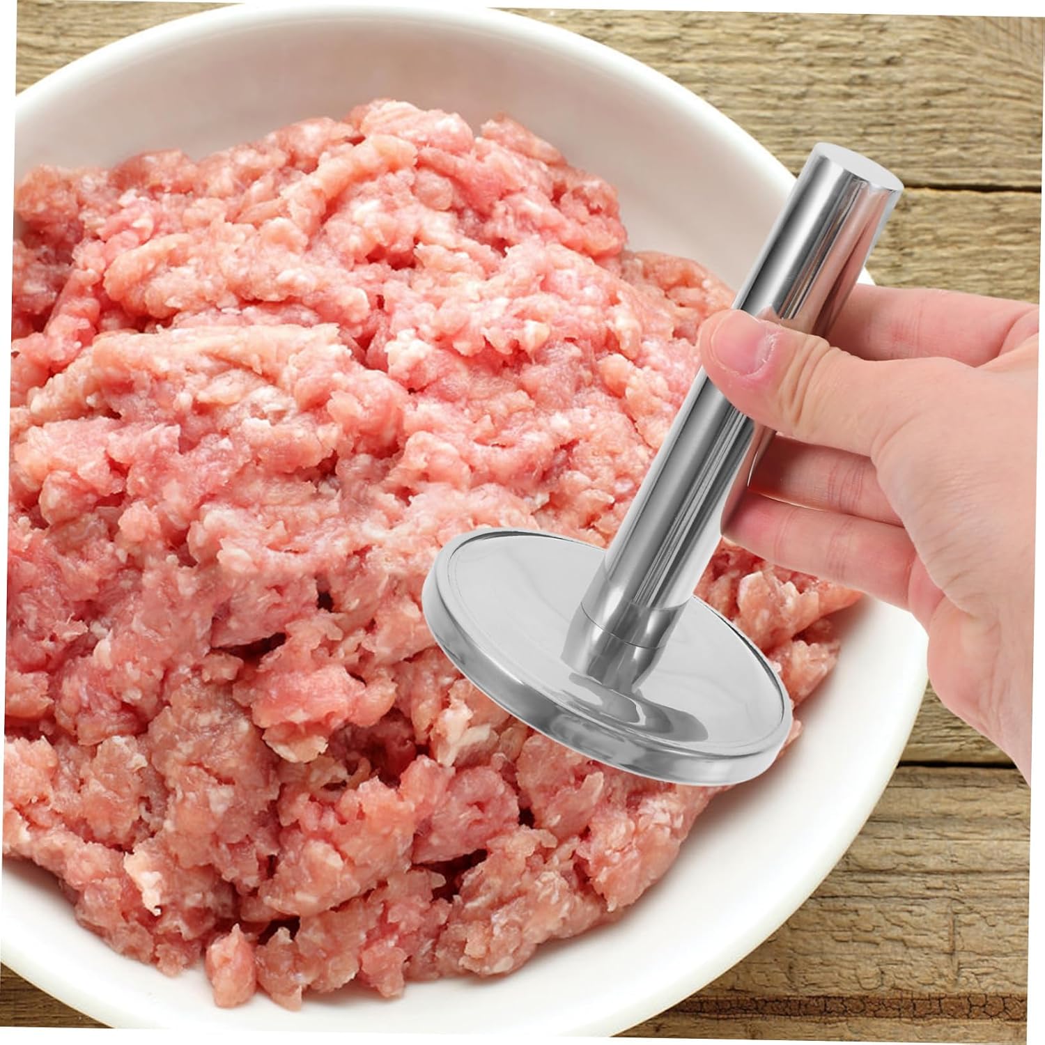 Zerodeko Stainless Steel Meat Hammer Tenderizer Mallet with Ergonomic Handle for Chicken and Beef Heavy Duty Kitchen Tool for Tenderizing and Flattening Meat