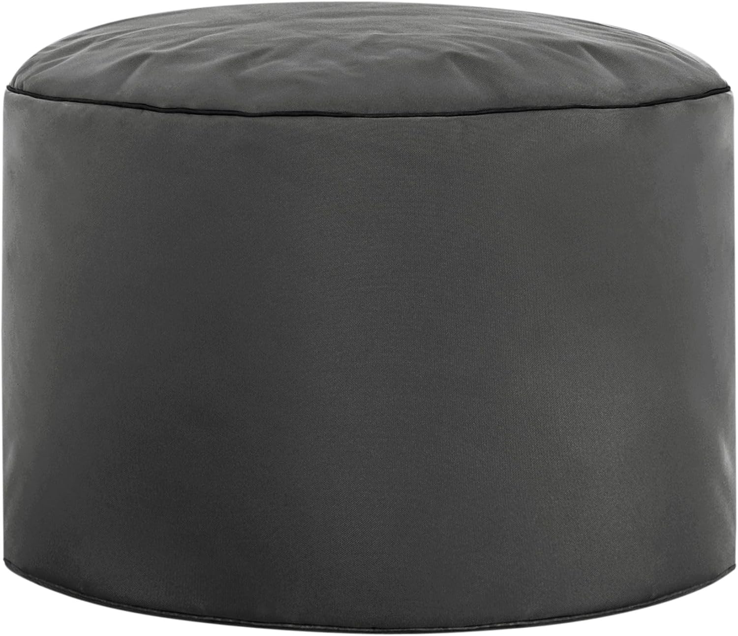 Gouchee Home Brava Pouf Collection Contemporary Polyester Upholstered Round Pouf/Ottoman, Gray