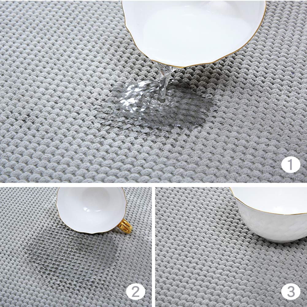 DMCE No-resbalón Agua Súper Absorbente Espuma De Memoria Alfombra De Baño,Suave Anti Molde Alfombra De Baño,para Baño Cocina Salón Gris 55x130cm(22x51inch)