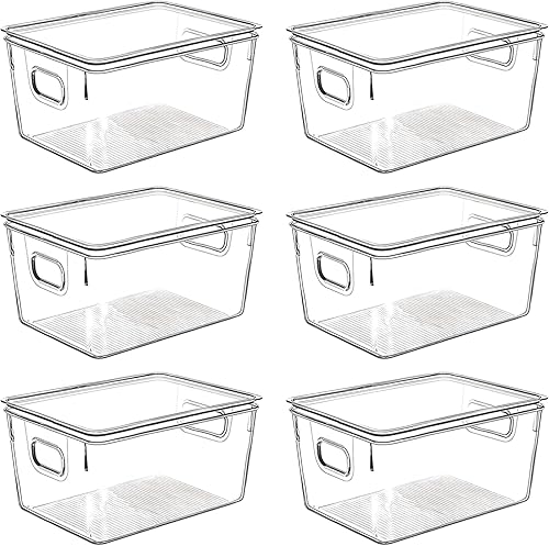 Miniatura 14 de Contenedores de almacenamiento de plástico transparente con tapas, perfectos para organización de cocina o organización y almacenamiento de