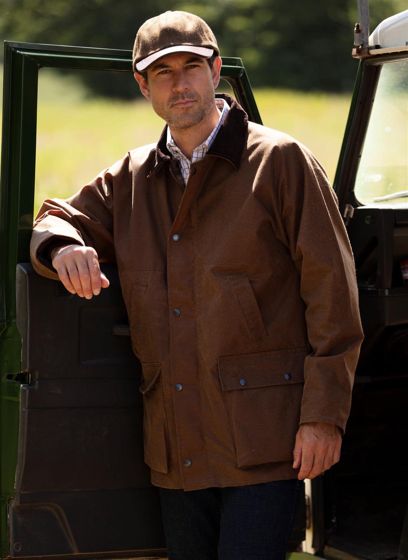 Walker & Hawkes Benson - Herren Jagd-Mantel gewachst - ohne Wattierung - Country-Stil