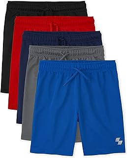 The Children's Place 3 Pack Boys Basketball Shorts, Black/Tidal/Red/Blue/Gray-5 Pack, XX-Large Price In India