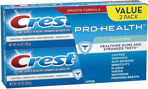 Crest Pro-Health Toothpaste, Clean Mint 4.6 oz (Pack of 2)