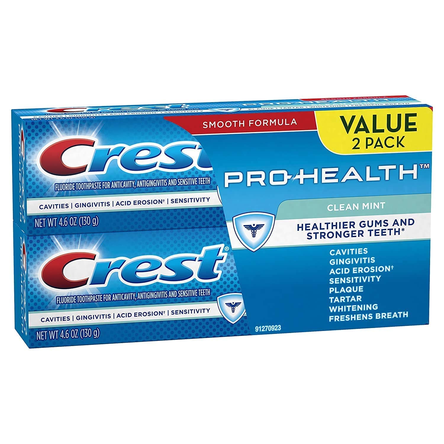 Crest Pro-Health Toothpaste, Clean Mint 4.6 oz (Pack of 2)