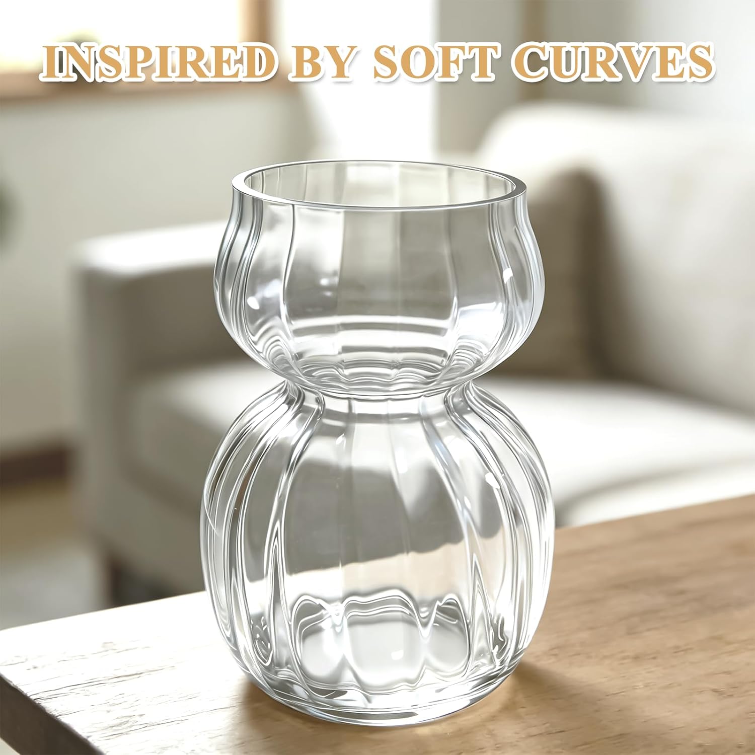 Gute Mini Clear Glass Vase, Small Petite Flower Vase for Single Stem & Tiny Bouquet, Modern Decorative Small Vase for Home Office Bathroom Tabletop Shelf Decor