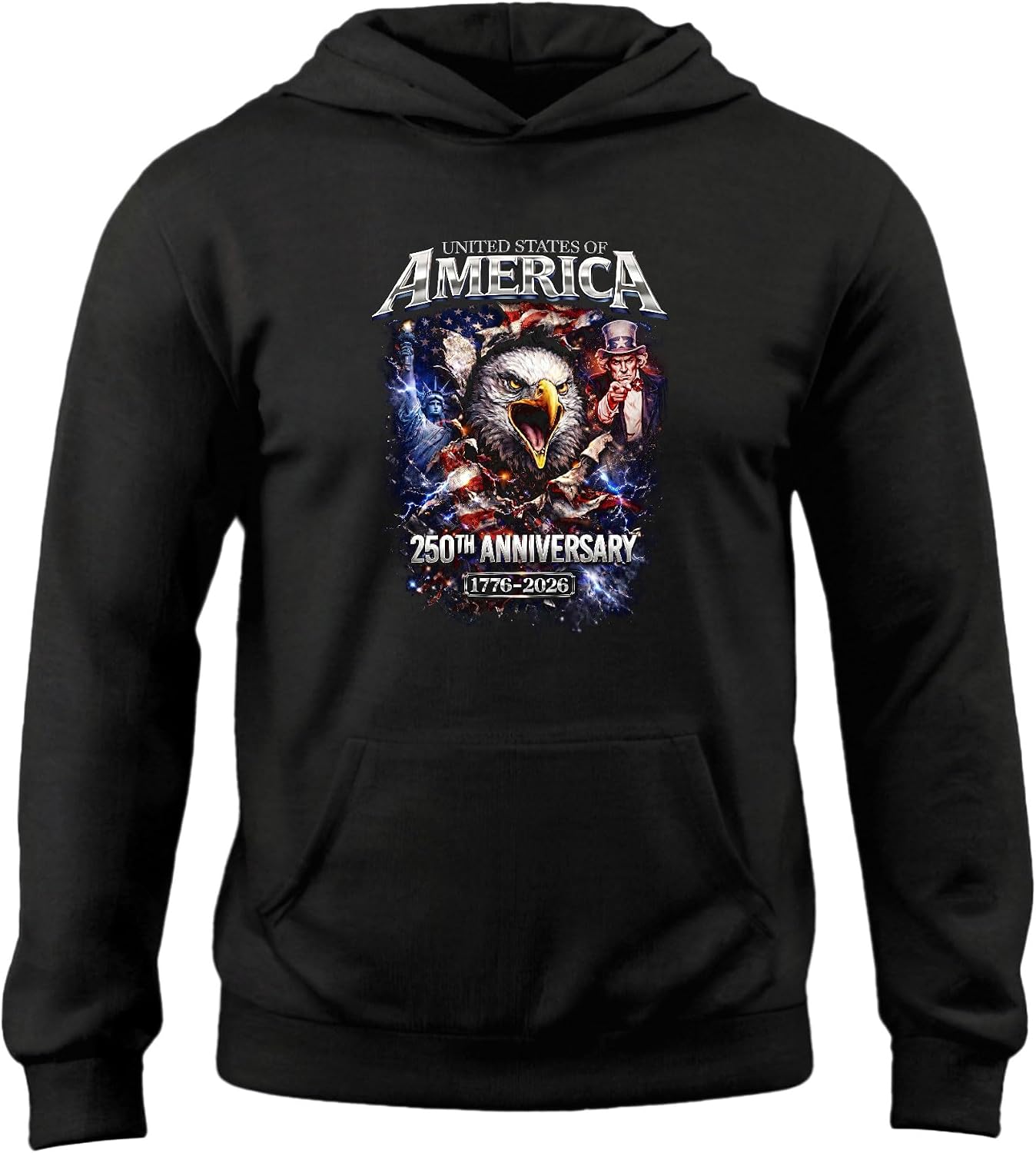 Eagle Graphic Design Hoodie Men, 250 Anniversary Usa Hoodie, 250th Independance Hoodies