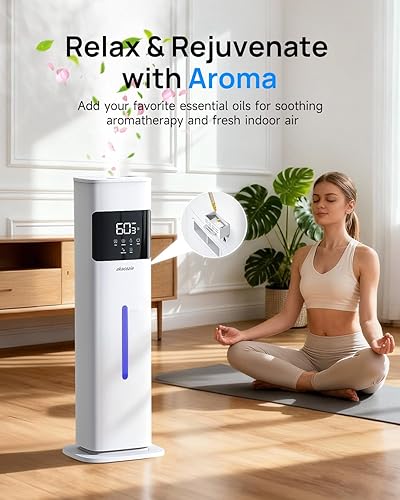 Miniatura 6 de Humidificadores de niebla cálida y fría para dormitorio, 500 pies cuadrados, humidificador de llenado superior de 2.1 galones8L, habitación grande