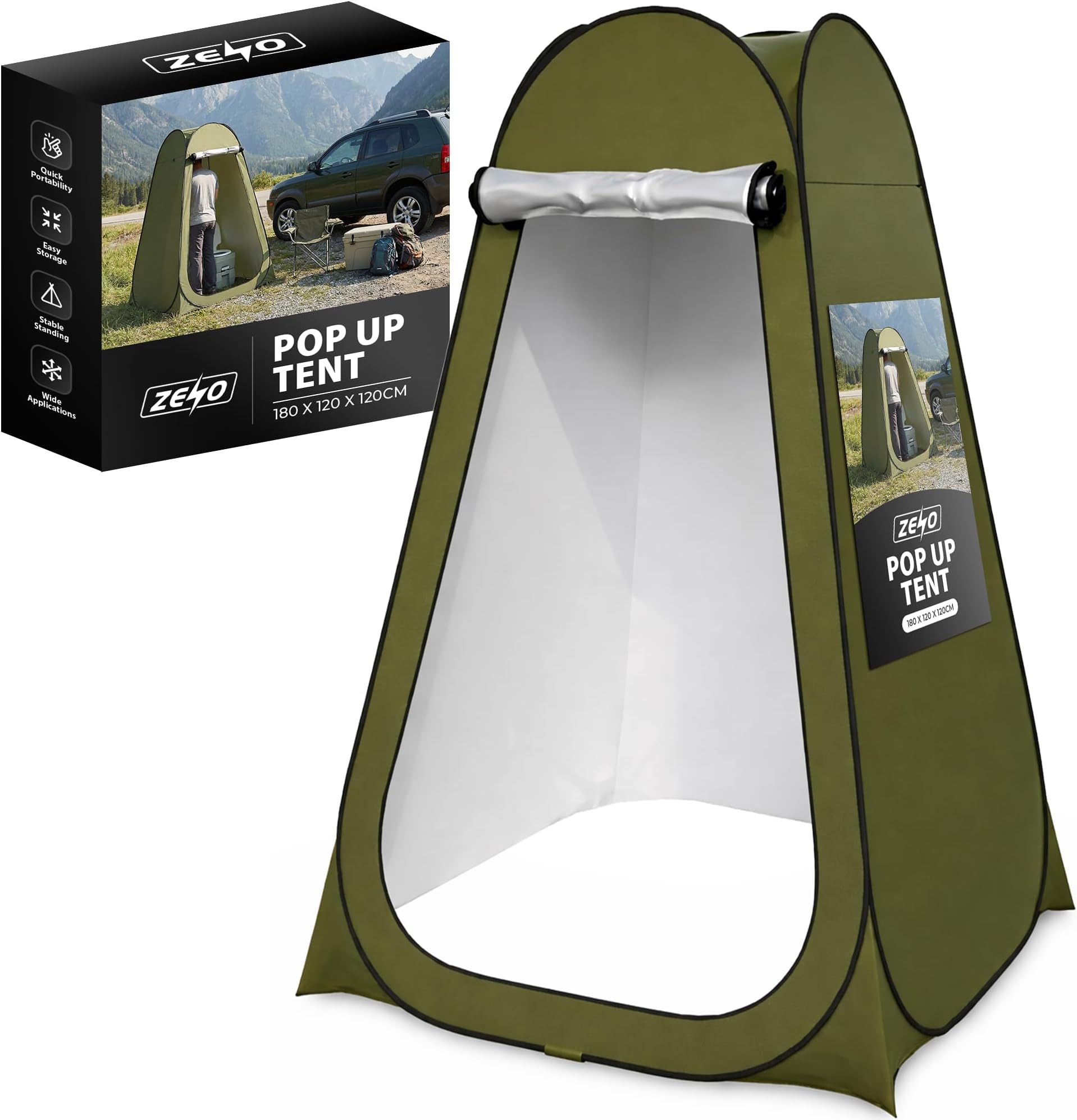 ZENO Pop Up Tent | Toilet Privacy Tent for Camping | Portable Pop Up Tent | Shower Tent For Outdoor Changing Dressing and Camping | Ideal for Fishing, Beach, Picnic