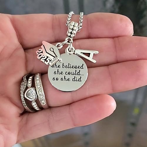 Miniatura 2 de Custom 2024 2025 Graduation Hat Diploma Charm with Bracelet Necklace Keychain, High School Graduation Jewelry gift for Girls Women