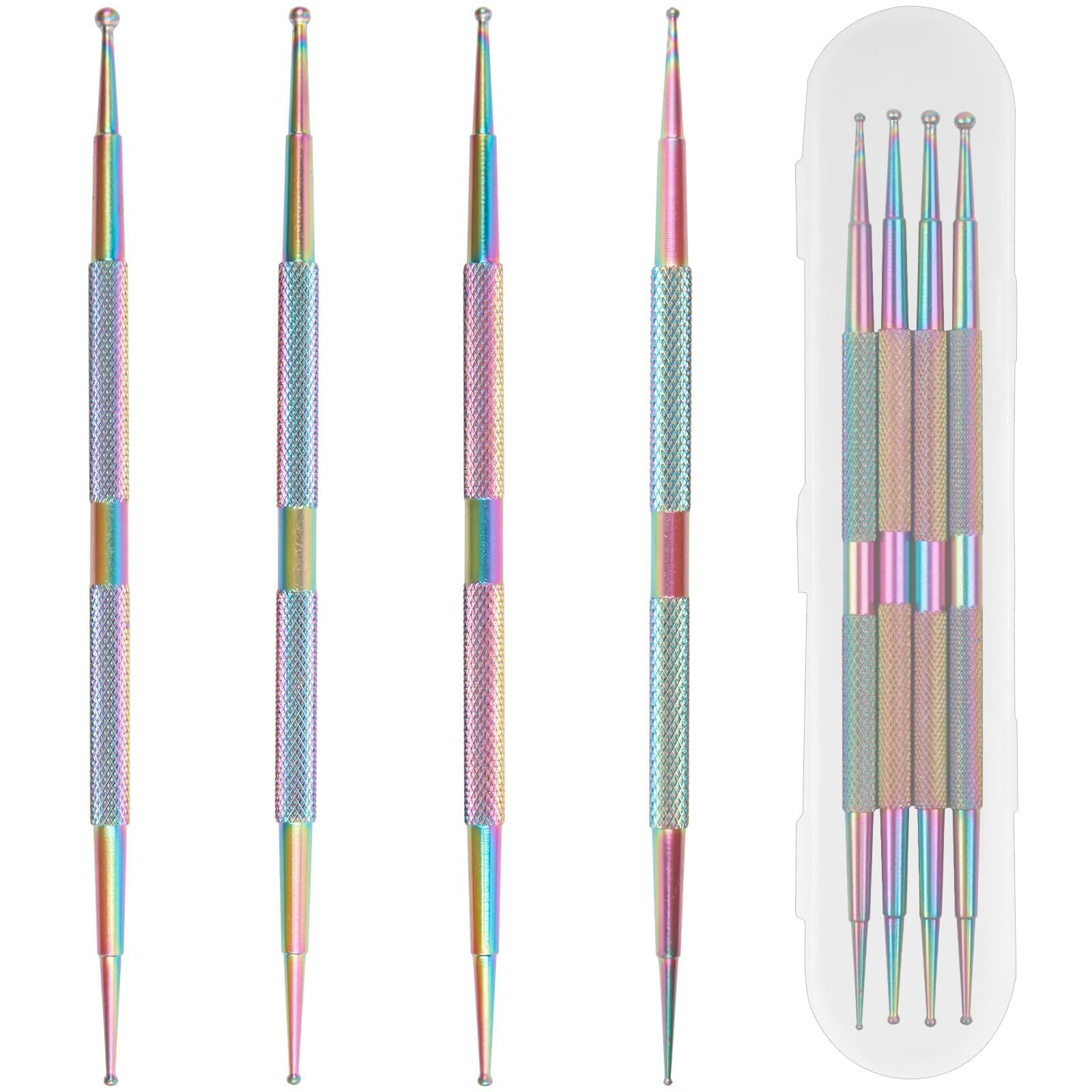 Nail Dotting Tool Set 4PCS Professional Ball End Nail Art Dotting Tools Multi-Functional Art Dot Tools for Nail