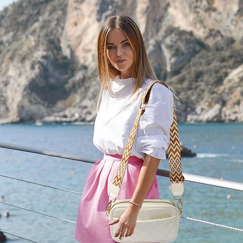 Miniatura 8 de Bolsos cruzados para mujer, bolso de hombro de cuero para mujer, pequeño bolso cruzado lateral, correa ajustable para guitarra