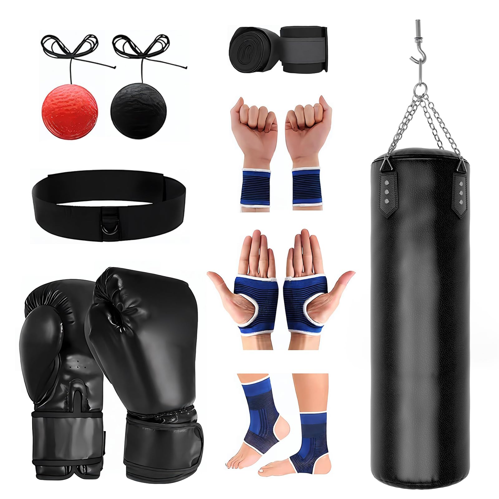 Suspension Sac De Frappe, Punching Ball Lourd De 120 CentimèTres, Sac De Boxe pour Enfants, Adolescents Et Adultes (Non Rempli)