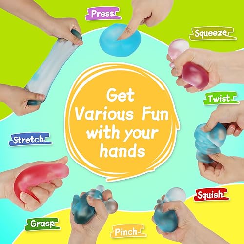 Miniatura 4 de Juguetes sensoriales esponjosos para aliviar el estrés, cubos gigantes para adultos (paquete de 3)  Pelotas grandes jumbo, juguetes lindos para