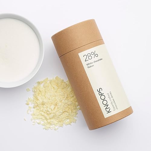 Knoops White Hot Chocolate Flakes, 28% White Luxury Hot Drinking Chocolate, Delicious Milky Cocoa Drink with Real Choc Flakes, All Natural Ingredients, 250 g, Equal to 8 Serving Sachets - 28% White Chocolate - 250 g (Pack of 1)